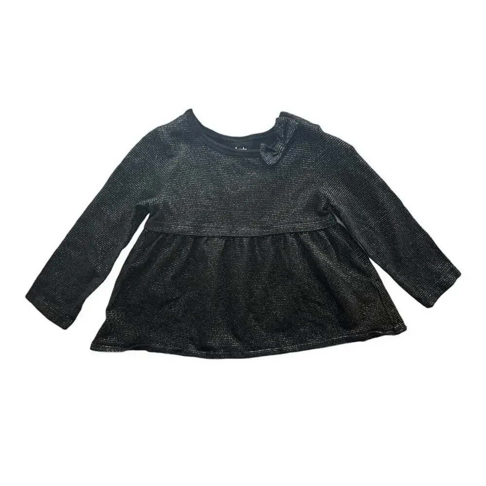 Toddler's Garanimals Metallic Black Long Sleeve Weave Dress - Size 2T